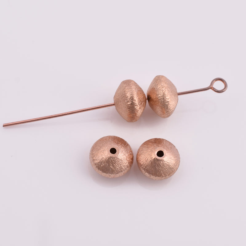 Rose Gold Plated 10mm Bi-cone Saucer Spacer Beads