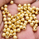 5mm Gold Plated Round Ball Spacer Beads
