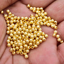 Gold Plated 3mm Corrugated Ball Spacer Beads