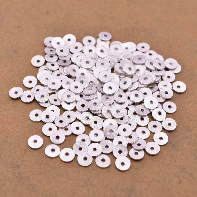 Silver Flat Disc Spacer Beads For Jewelry Makings 