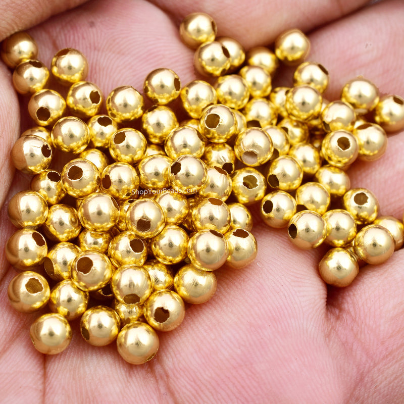 5.5mm Gold Plated Round Ball Spacer Beads