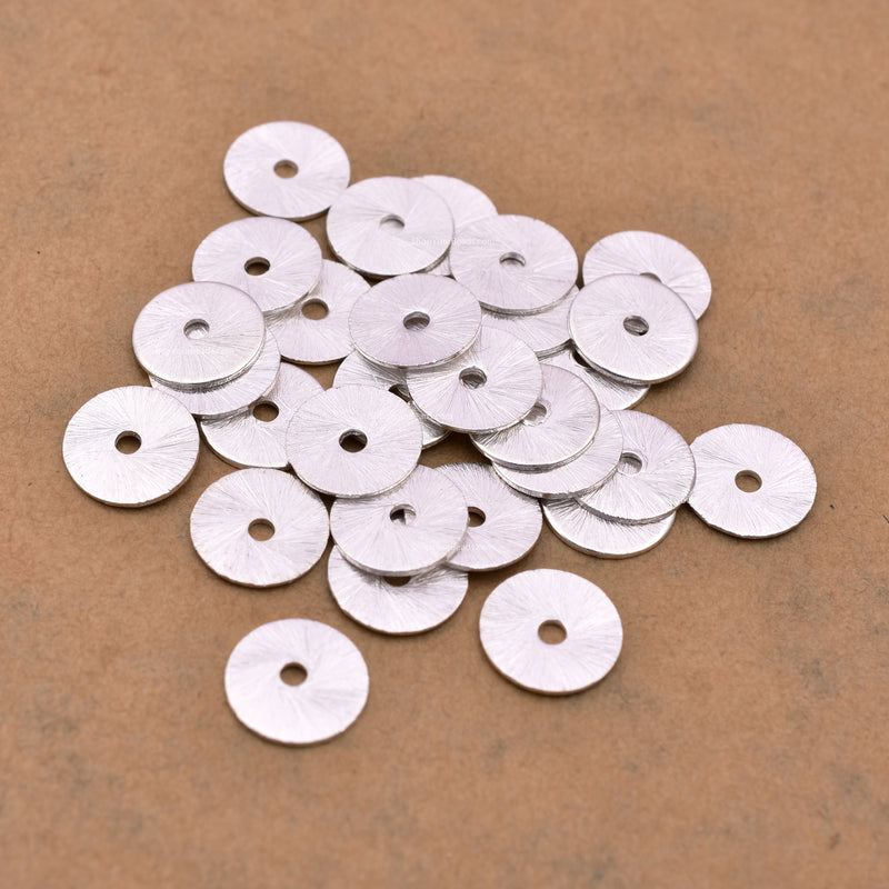 Silver Flat Disc Heishi Spacers Beads For Jewelry Makings 