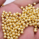 4mm Gold Plated Round Ball Spacer Beads