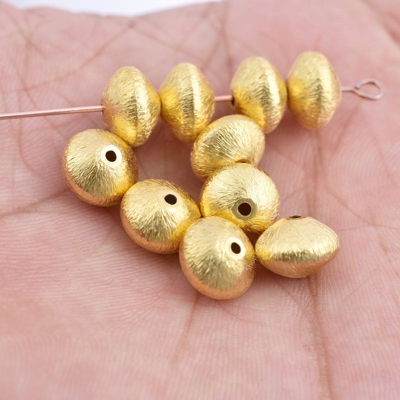 Gold Plated 10mm Bi-cone Saucer Saucer Beads