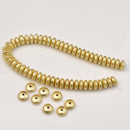 8 Inch Strand of Gold Colored 8mm Saucer Spacer Beads