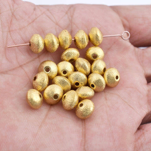 Gold Plated 8mm Bi-cone Saucer Spacer Beads