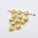 Gold Plated Small Heart Spacer Beads