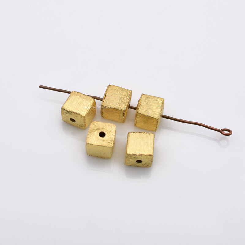 Gold Cube Box Spacer Beads For Jewelry Makings 