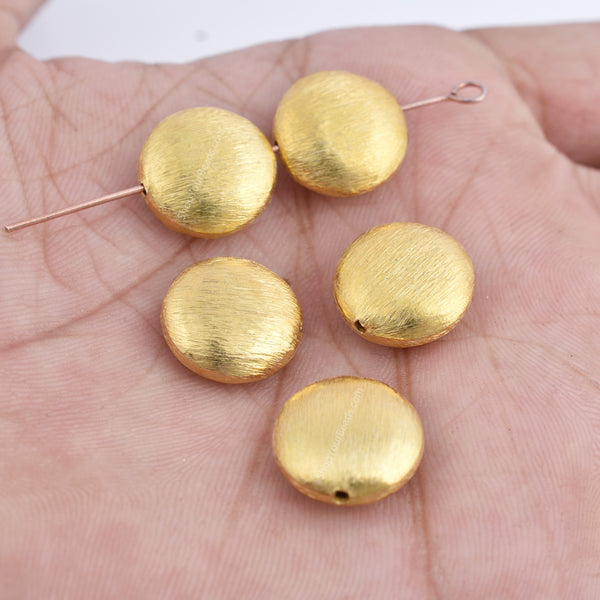 Gold Plated 14mm Saucer Spacer Beads