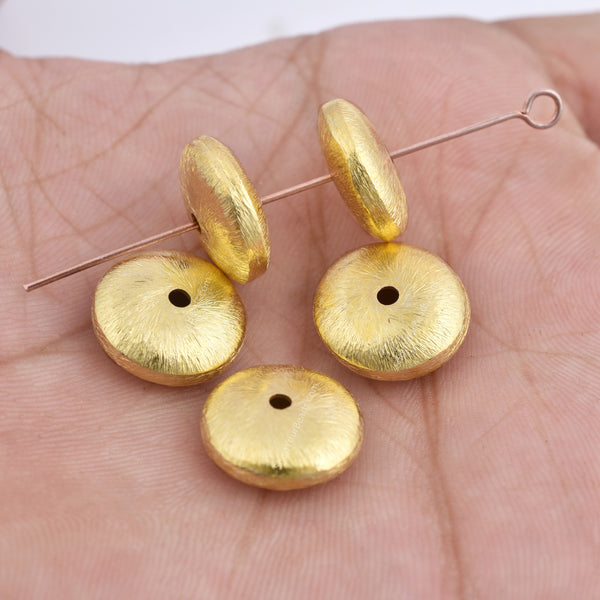 Gold Plated 14mm Saucer Spacer Beads