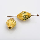 Gold Bicone  corrugated  Beads For Jewelry Makings 
