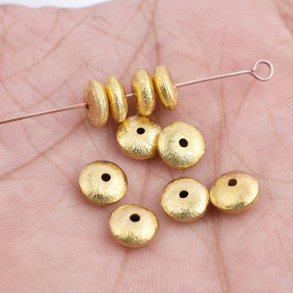 Gold Plated 8mm Saucer Spacer Beads