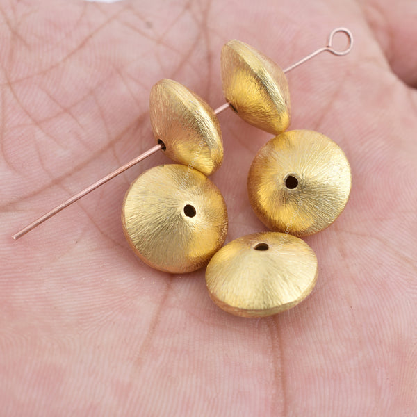 Gold Plated 14mm Bi-cone Saucer Spacer Beads