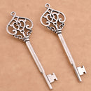 Antique Silver Plated Vintage Skeleton Keys Charms