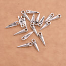 Antique Silver Plated Spike charms - 14mm