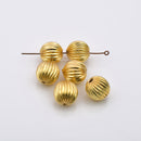 Gold Corrugated Beads For Jewelry Makings 