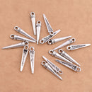 Antique Silver Plated Spike Charms - 20mm