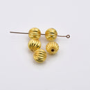 Gold Corrugated Beads For Jewelry Makings 