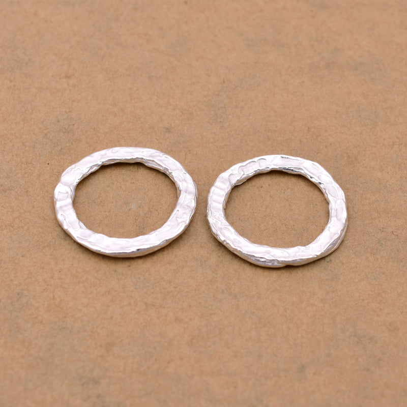 Silver Hammered Washer Circle Rings Connector For Jewelry Makings 