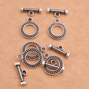 Antique Silver Plated Bali Toggle T Bar Clasps - 15mm