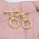 Gold Plated Bali Toggle T Bar Clasps