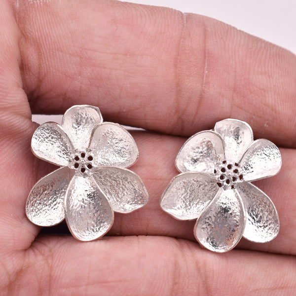 Silver Plated Flower Earring Studs