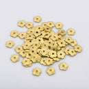 Gold Flower Flat Disc Charms Heishi Beads Spacers For Jewelry Makings 