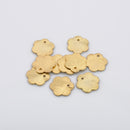 Gold Flower Flat Charm / Pendant For Jewelry Makings 