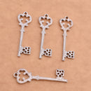 Antique Silver Plated Skeleton Vintage Keys Charms