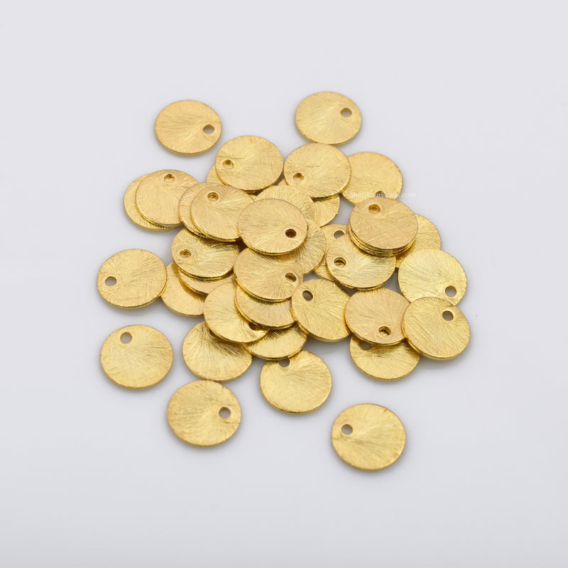 Gold Flat Disc Charms Heishi Spacers Beads For Jewelry Makings 