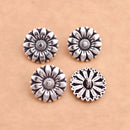 Antique Silver Plated Flower Button Closures Clasps