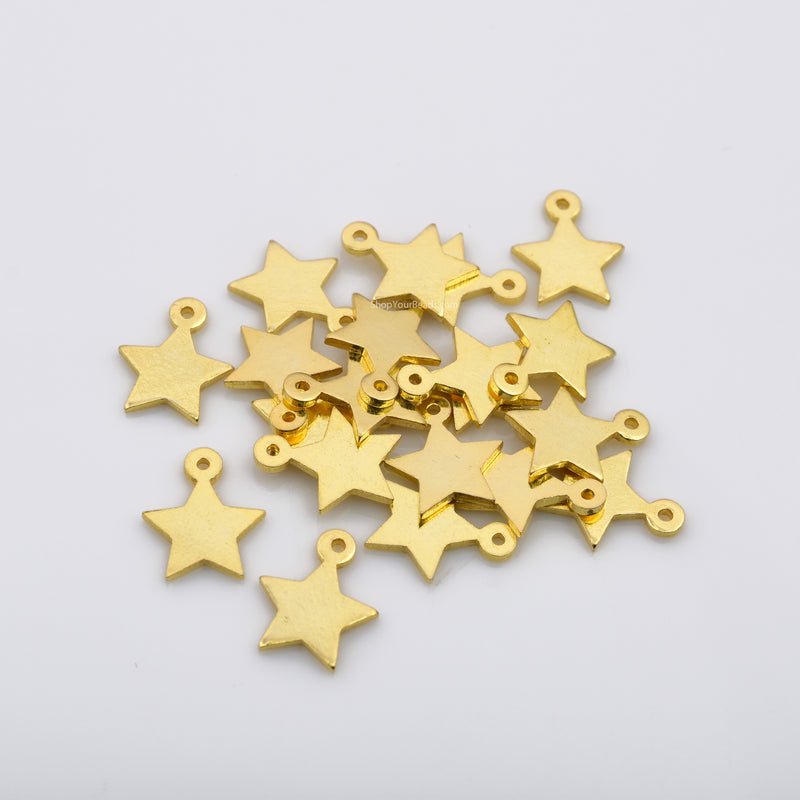 Gold Star Charms / Pendants For Jewelry Makings 