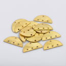 Gold Half Round Geometrical Connector Link Charms For Jewelry Makings 