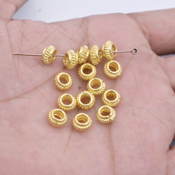 7mm Gold Plated Coil Shape Bali Spring Beads