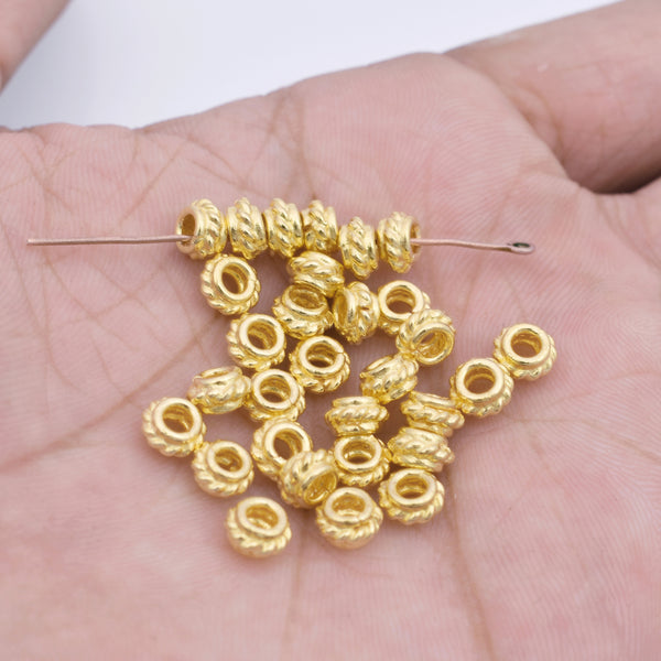 Gold Plated 6mm Coil Shape Bali Beads