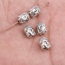 Antique Silver Plated Buddha Face Spacer Beads