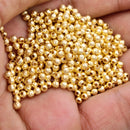 Gold Plated 3mm Corrugated Ball Spacer Beads