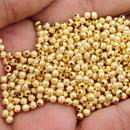 Gold Plated 3mm Corrugated Ball Spacer Beads