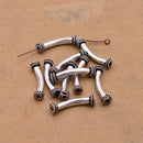 Antique Silver Plated Curved Tube Beads - 21mm