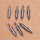 Antique Silver Plated Feather Charms - 25x5mm