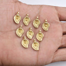 Raw Brass Leaf Boho Ethnic Charms - 15mm