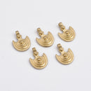 Raw Brass Spiral Tribal Charms - 21mm