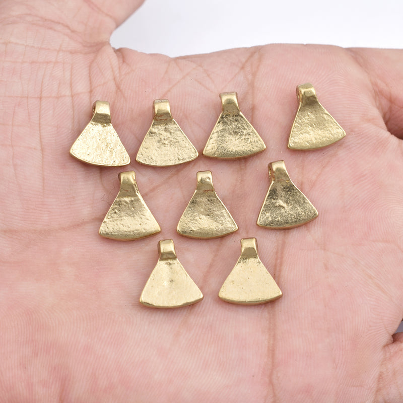 Raw Brass Boho Triangular Charms - 13mm