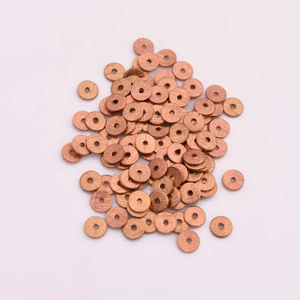 Copper Plated Heishi Flat Disc Spacer Beads - 5mm