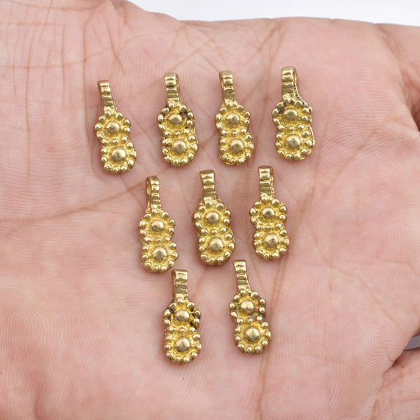 Raw Brass Tribal Geometric Charms - 17mm