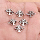 Antique Silver Plated Tree of Life Connector Charms