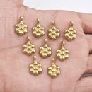Raw Brass Tribal Flower Charms -17mm