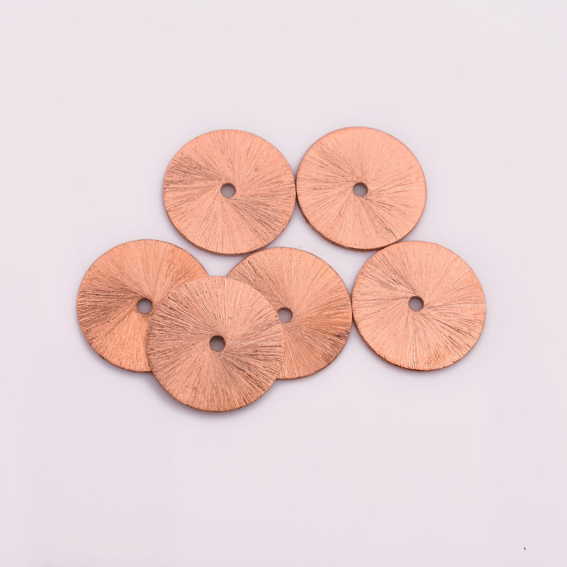 Copper Heishi Flat Disc Spacer Beads - 18mm