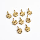 Raw Brass Tribal Flower Charms -17mm