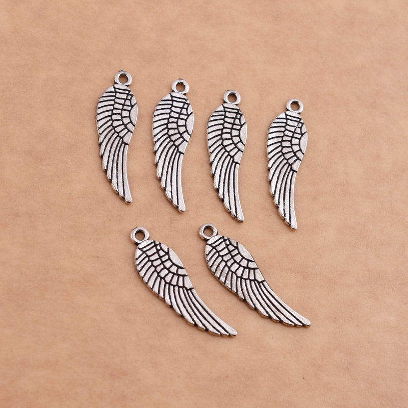 Antique Silver Plated Wings Charms